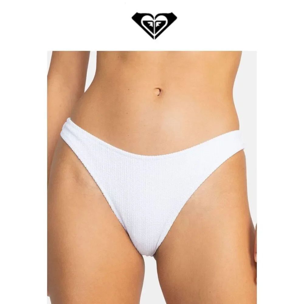 Roxy NWT size M Aruba Cheeky white swim bikini bottoms